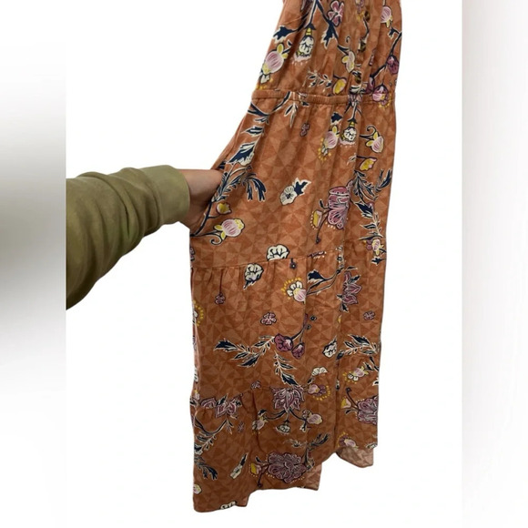 Sonoma orange linen floral midi dress - Picture 6 of 7